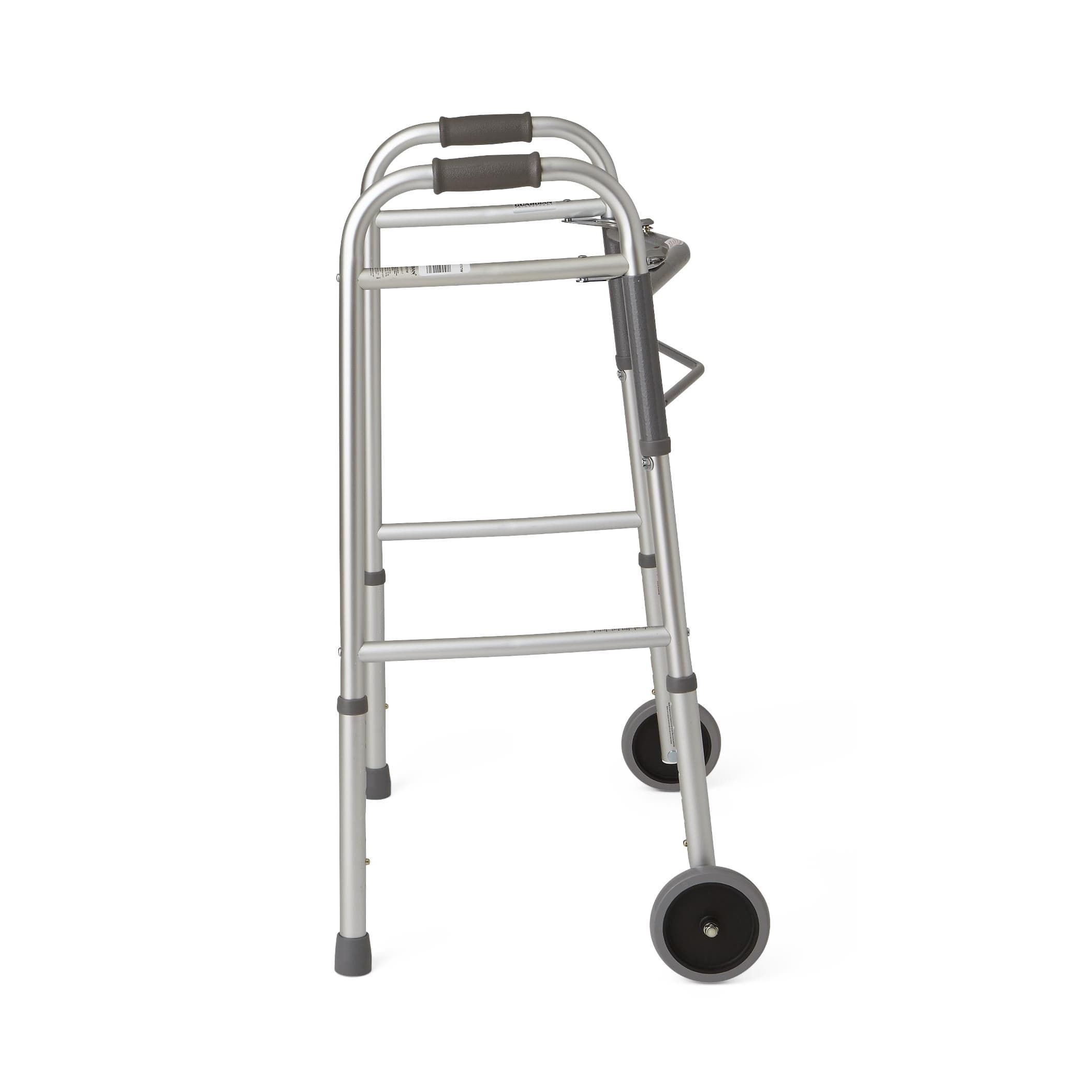 Medline Guardian Two-Button Folding Walker with Wheels - Image 4