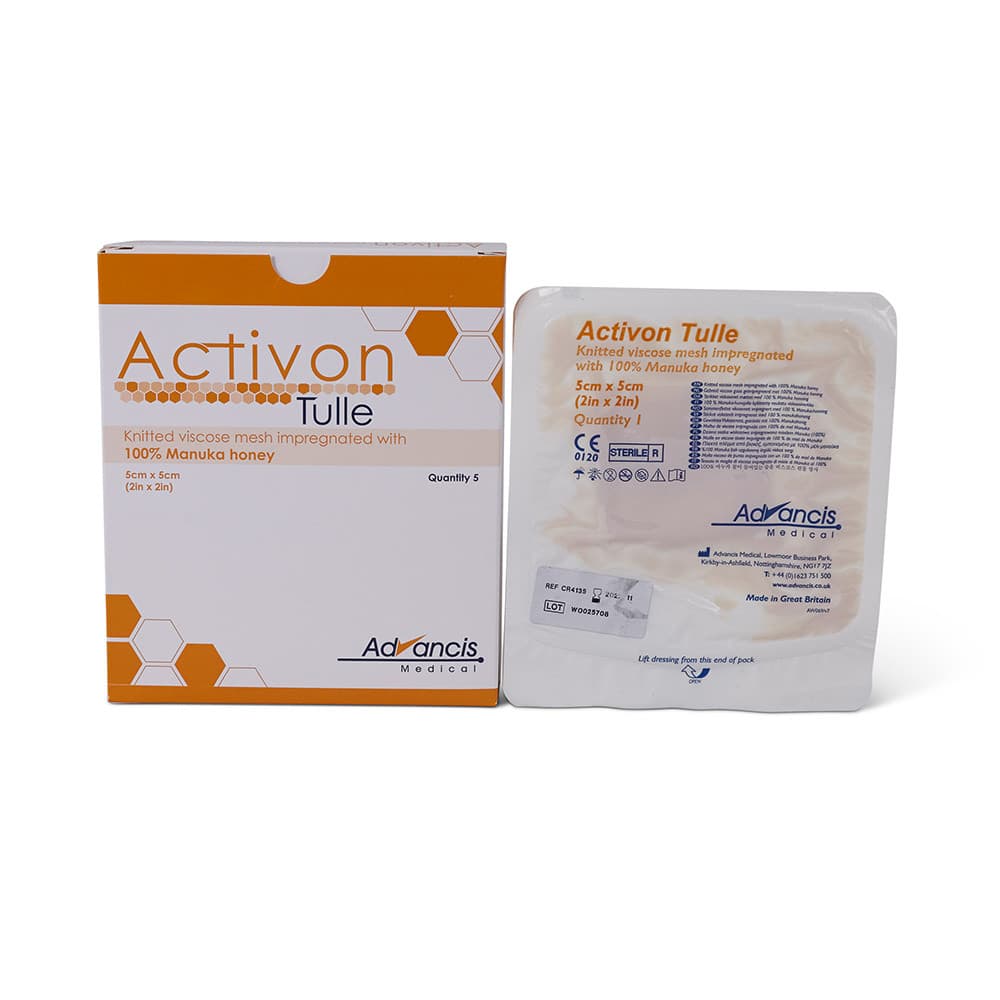 Activon Tulle Manuka Honey Impregnated Dressing 2 x 2 Inch - Box of 5 - Image 1