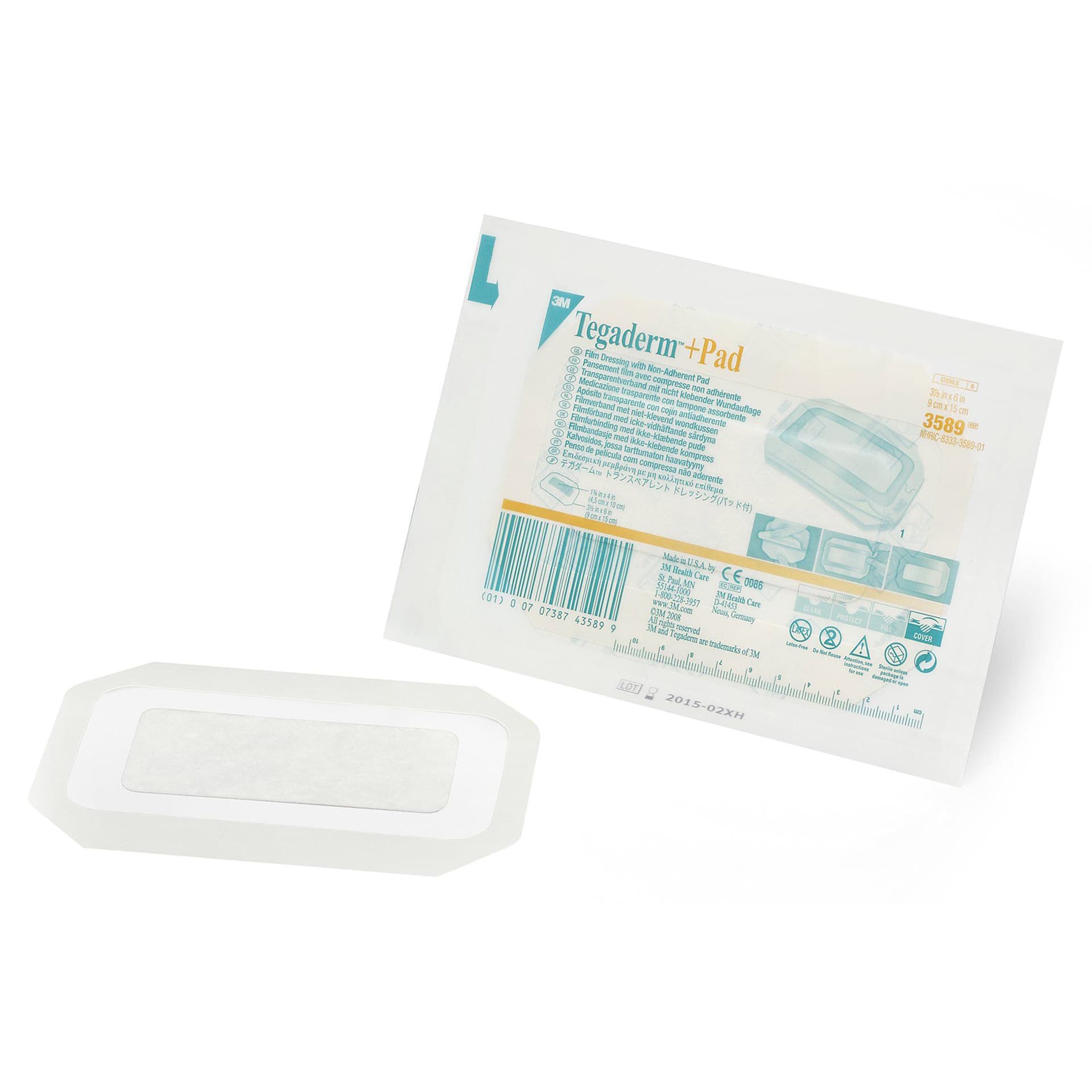 3M Tegaderm Plus Pad Film Dressing, 3-1/2" x 6" - Case of 100 - Image 1