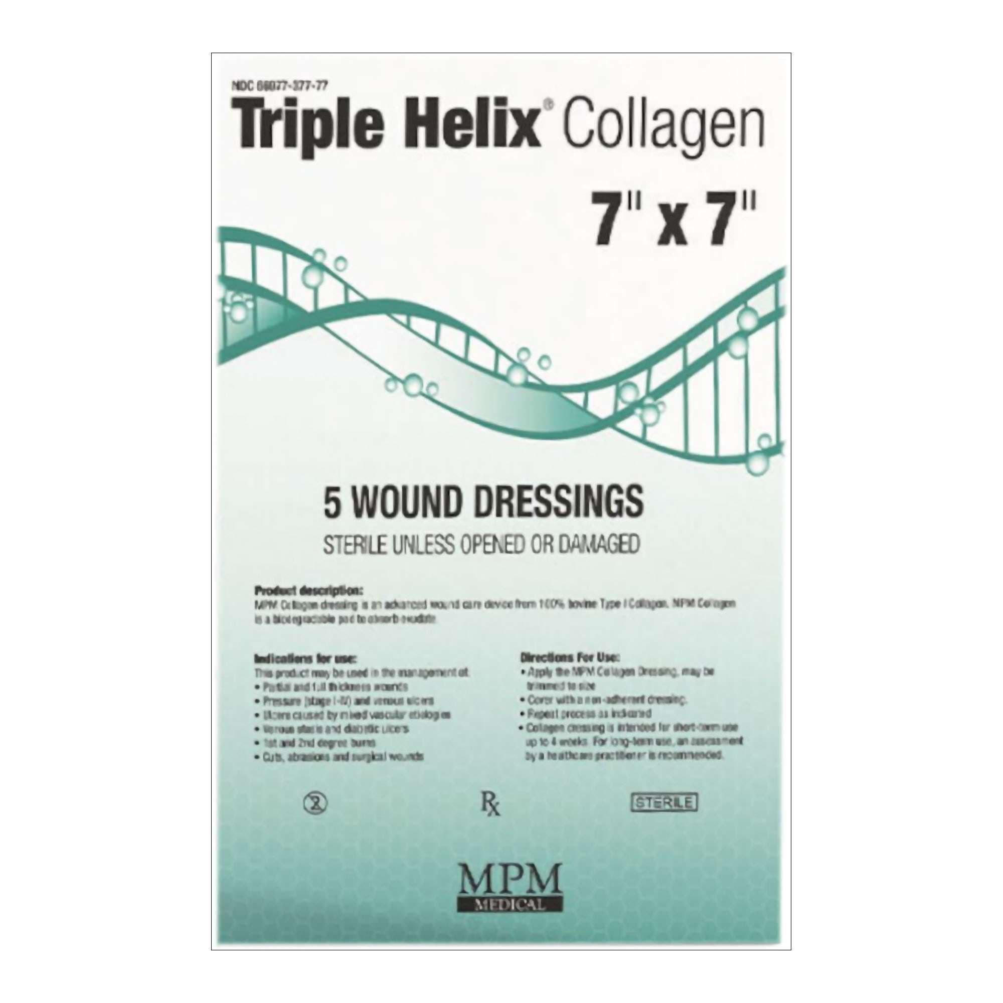 Triple Helix Collagen Dressing White Square Sterile, 7 x 7 Inch - Image 1