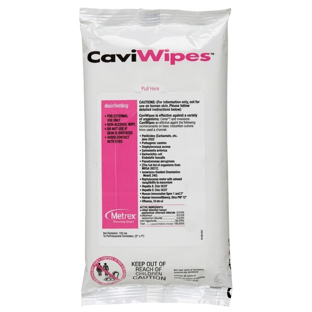 CaviWipes Surface Disinfectant Wipe Flat Pack 7 x 9 Non-Sterile