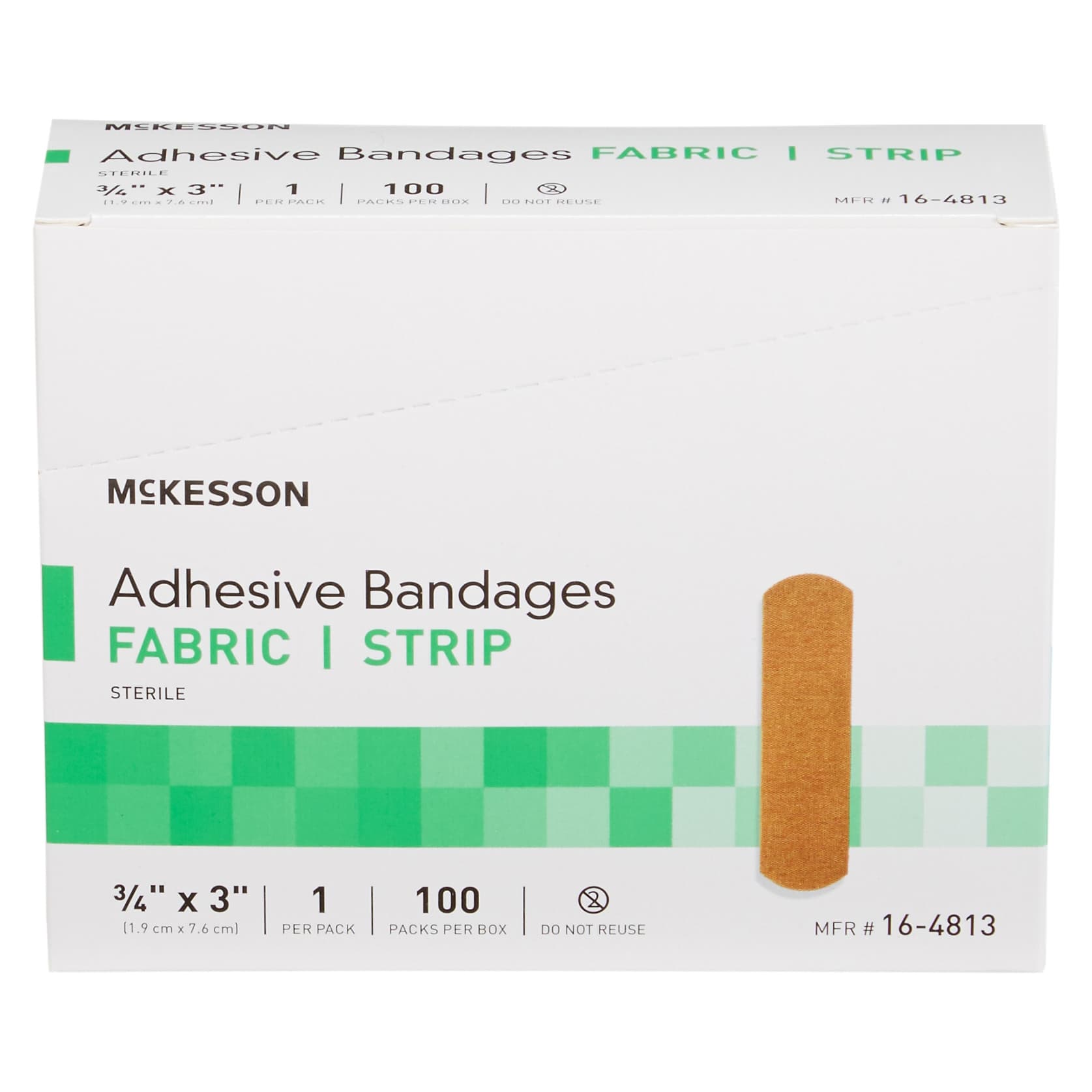McKesson Fabric Adhesive Bandage, 3/4 x 3 Inch - Box of 100 - Image 5