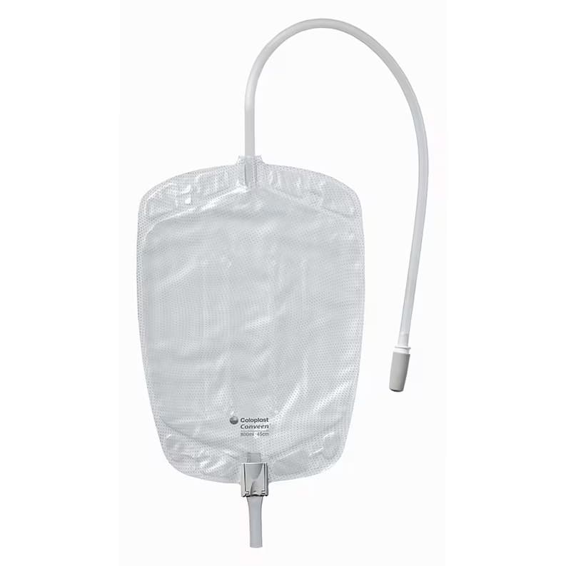 Conveen Security + Contoured Leg Bag, Sterile, 18", 600 ml - Box of 10 - Image 1