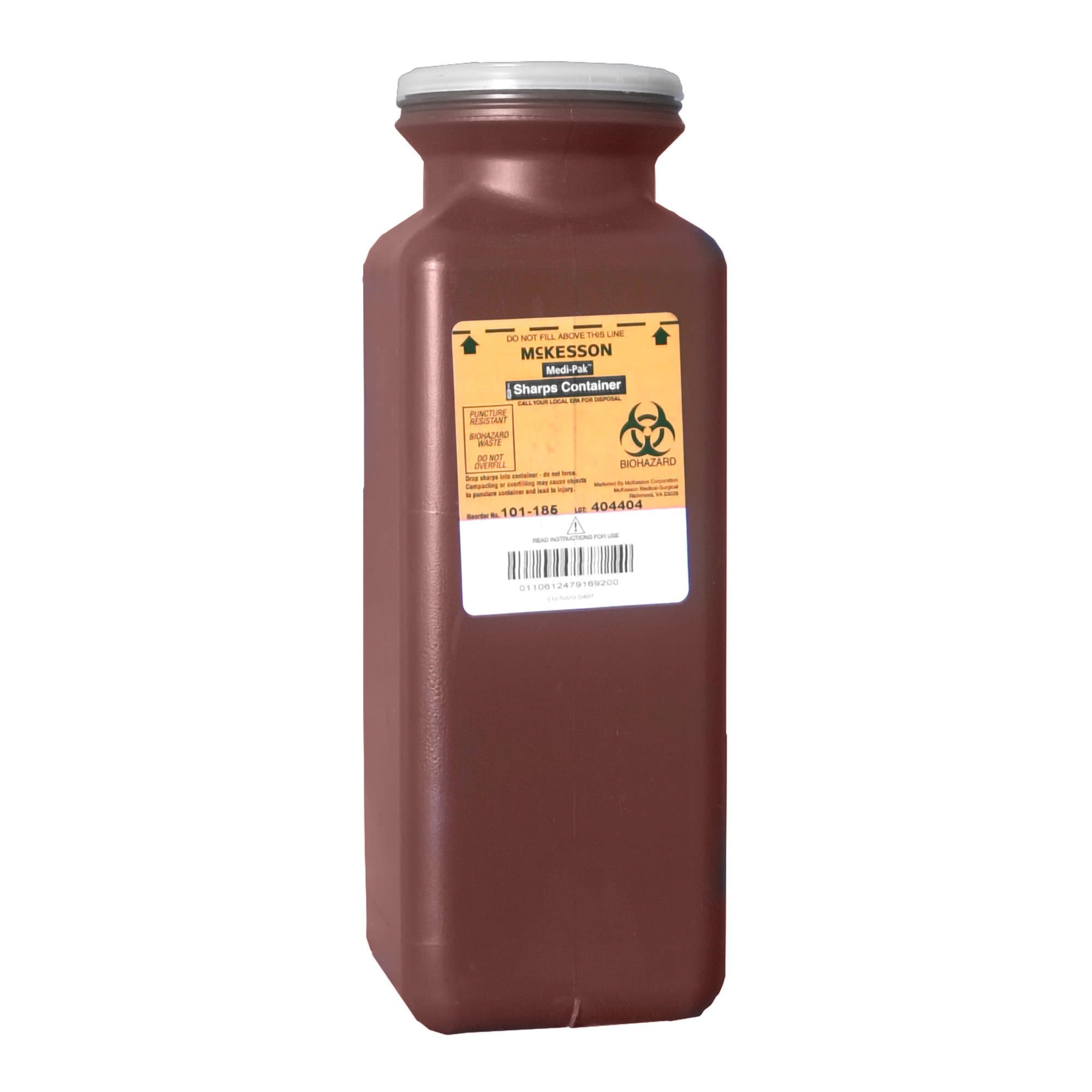 McKesson Sharps Container Red Base, Translucent Lid - Image 1