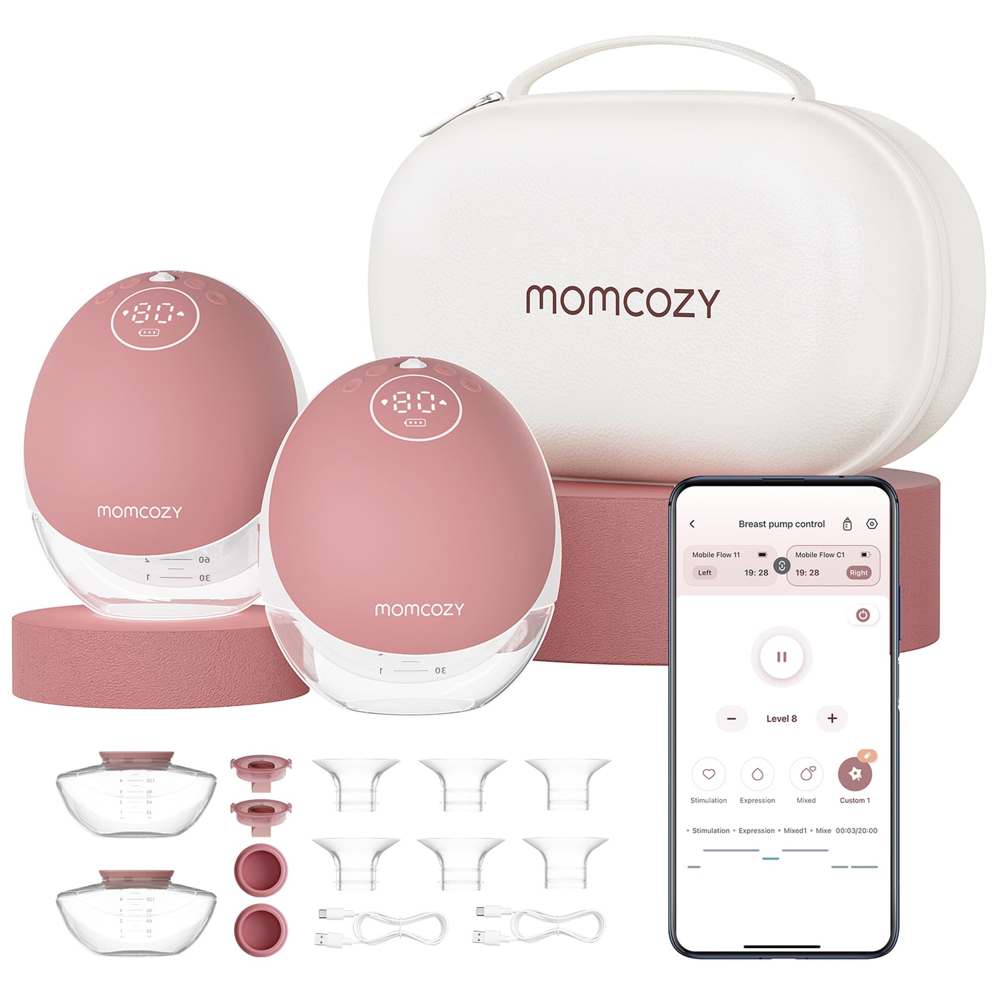Momcozy M9 Mobile Flow Electric Breast Pump, Hands Free - Each - Image 1