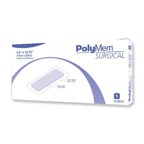 PolyMem Surgical Film Adhesive Dressings, 5-1/2 x 12-3/4 Inch - Case of 10 - Image 1
