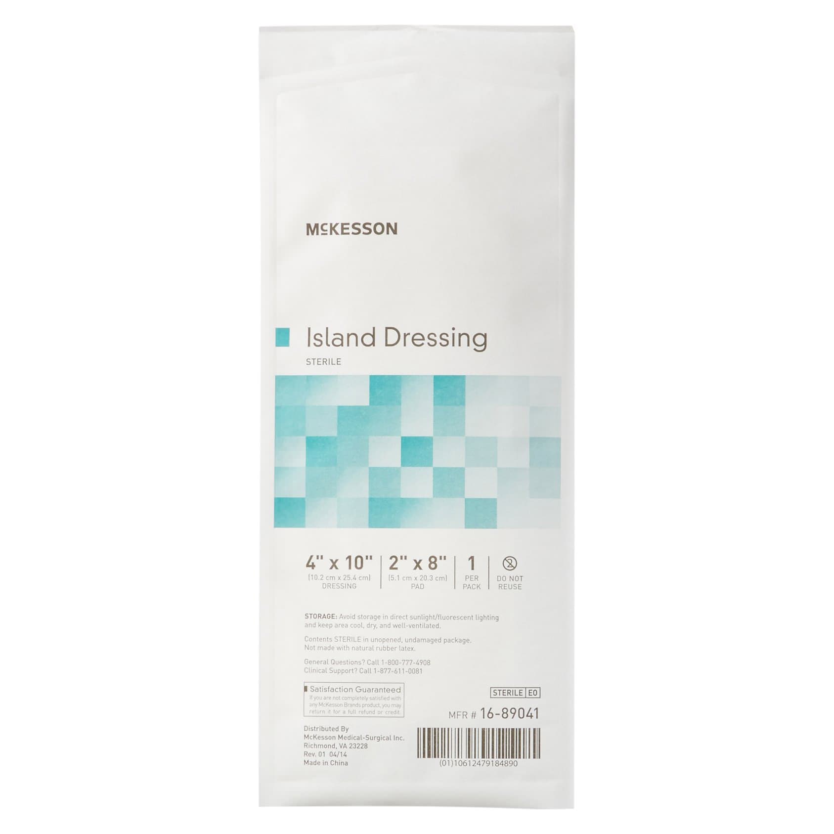 McKesson Adhesive Rectangle Island Dressing, 4 x 10 Inch - Image 1