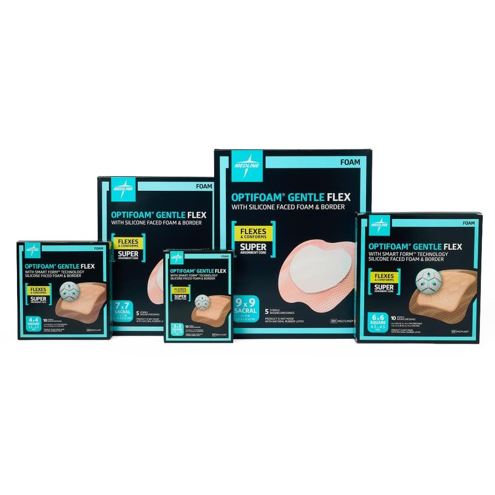 Optifoam Gentle Flex Silicone Foam Dressing with Border High Absorbency Sterile