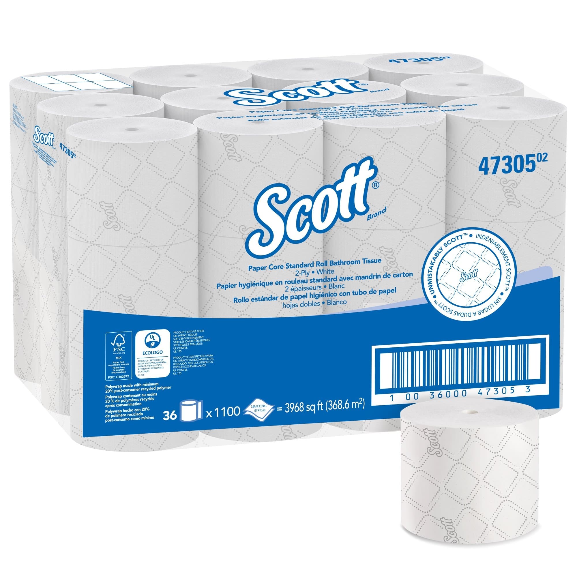 Scott Pro 2 Ply Standard Roll Toilet Tissue - Case of 36 - Image 1