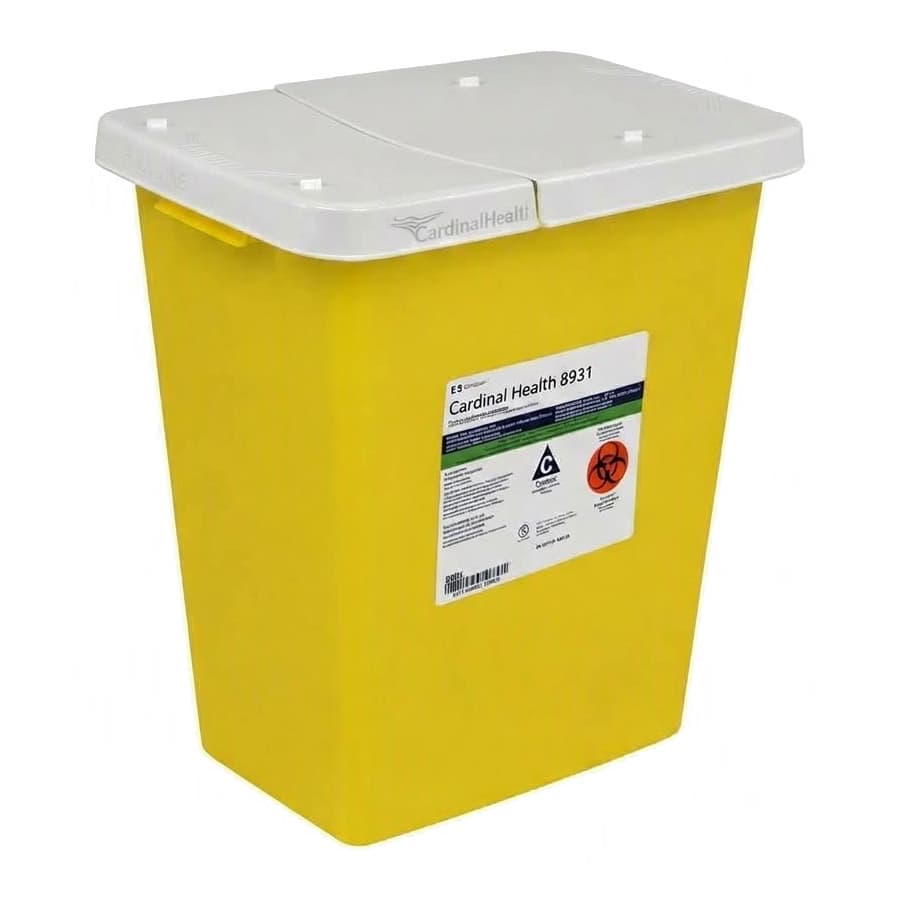 Monoject Trace Chemotherapy Container with Hinged Lid, 12 Gallon - Case of 10 - Image 1