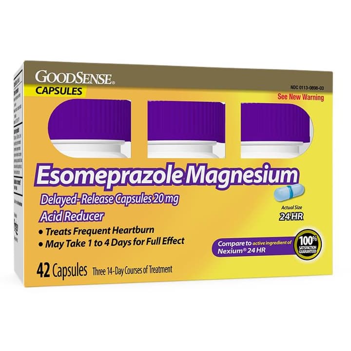 Perrigo Esomeprazole Magnesium DR Capsules, 20 mg - Bottle of 42 - Image 1
