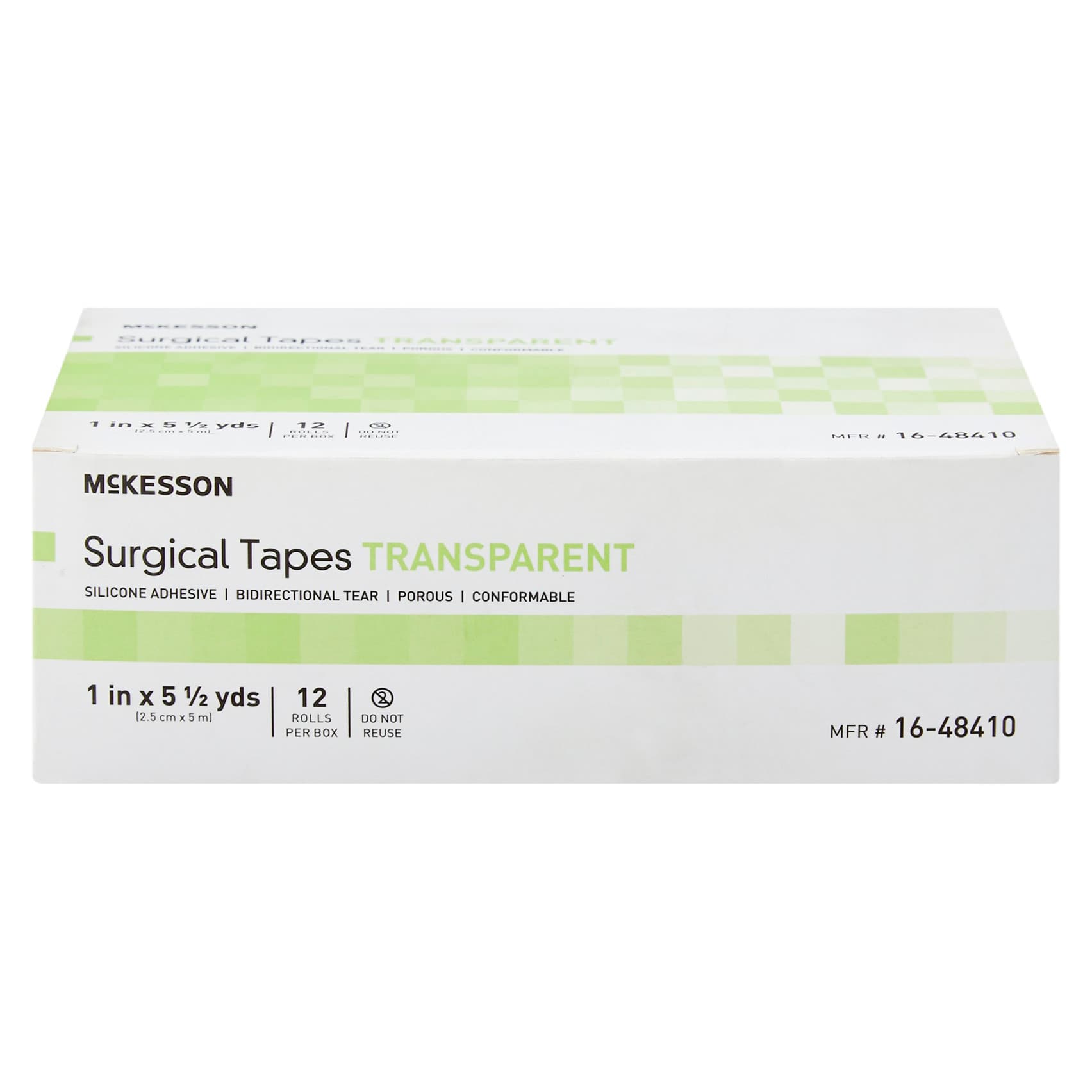 McKesson Medical Tape Transparent NonSterile, 1 Inch x 5-1/2 Yard - Box of 12 - Image 1