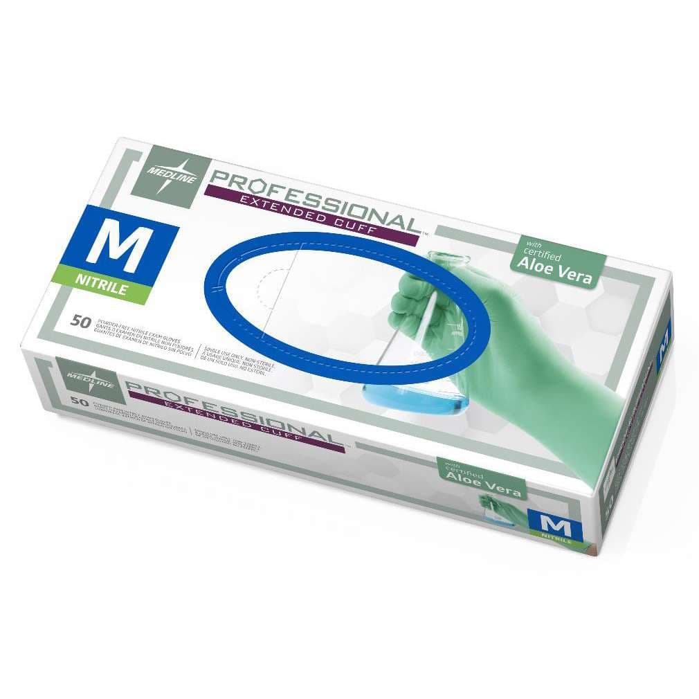 Medline Professional Nitrile Chemo Exam Gloves, Medium - Case of 500 - Image 1