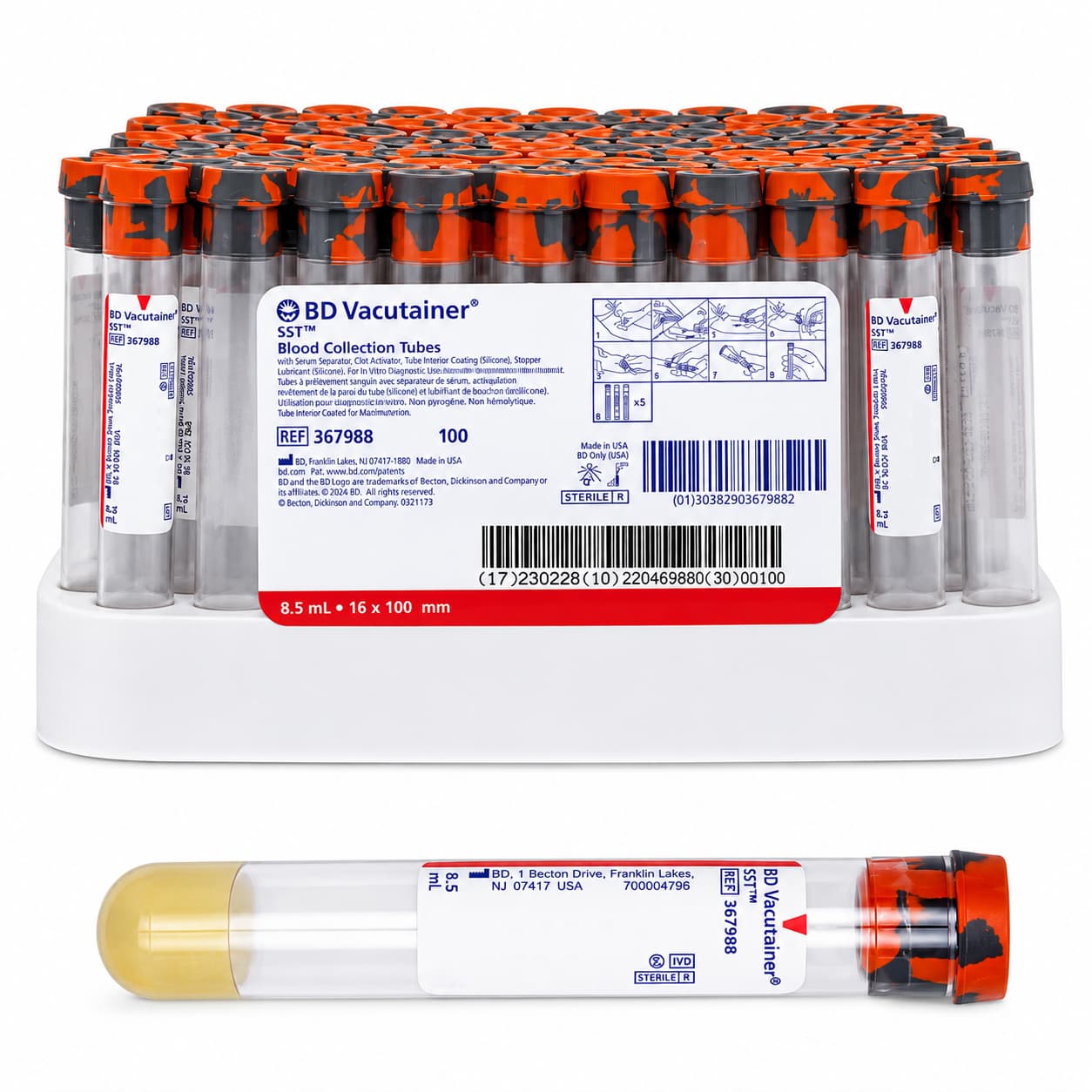 BD Vacutainer SST Venous Blood Collection Serum Tube