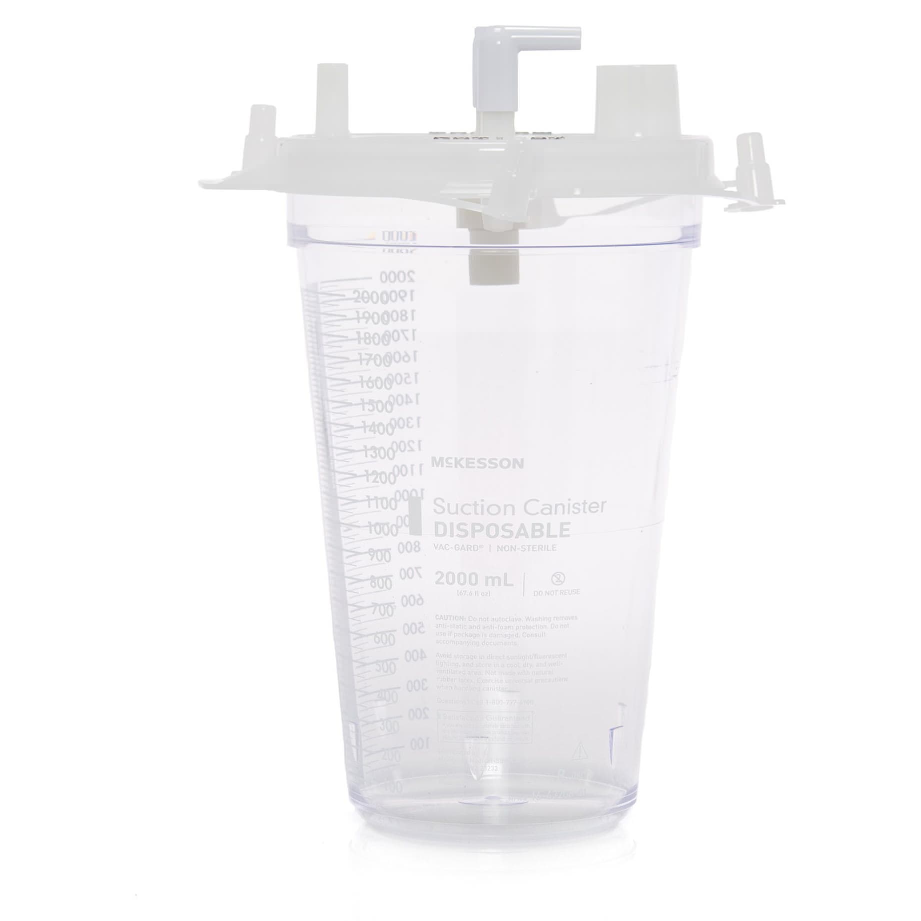 McKesson Suction Canister NonSterile Without Tubing Disposable, 2000 mL - Case of 24 - Image 1