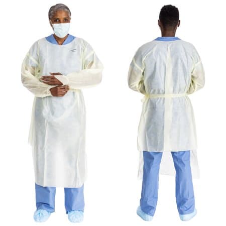 Halyard Basics Yellow Protective Procedure Gown, Large - Case of 100 - Image 1