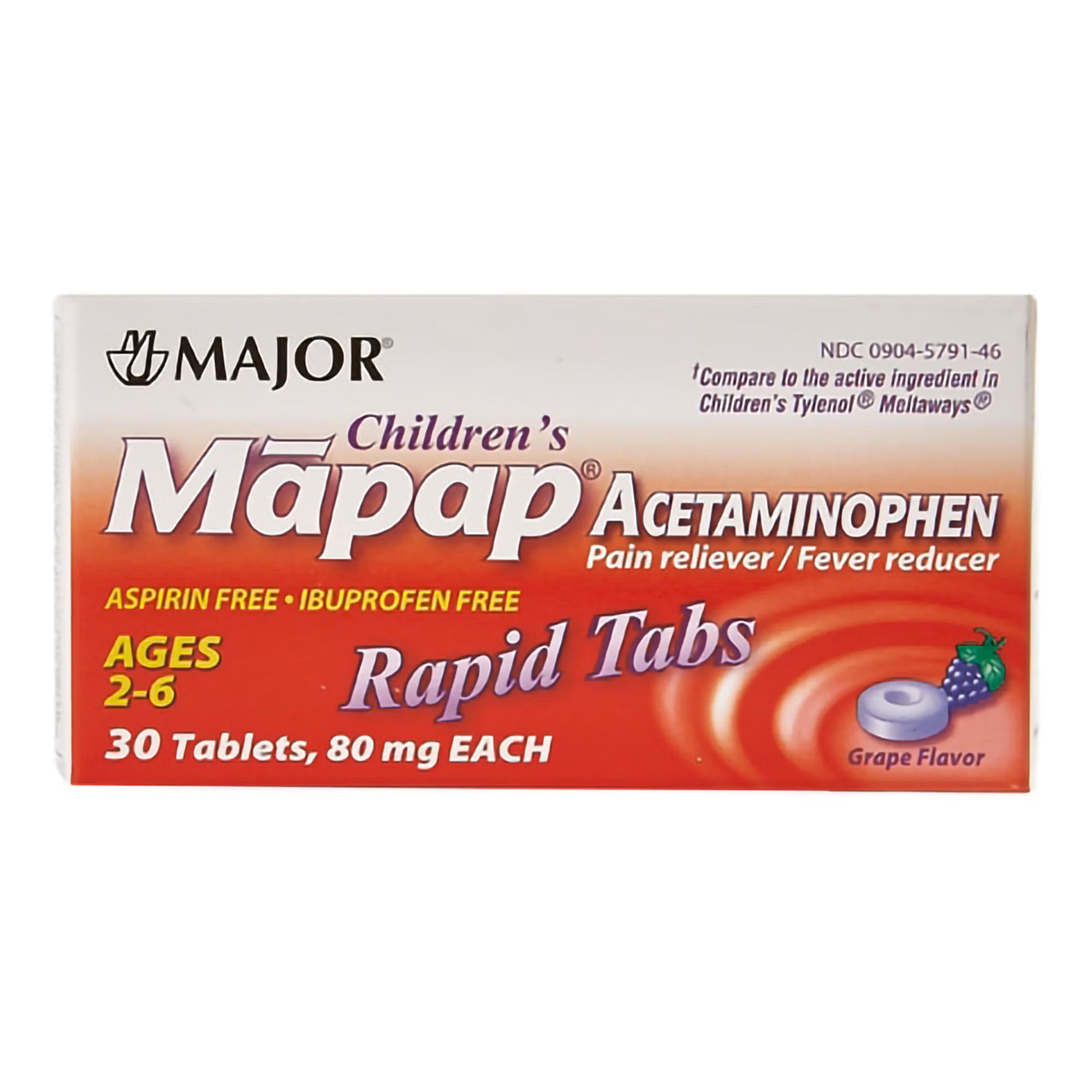 Mapap Children'S Pain Relief Orally Disintegrating Tablet, Grape Flavor - Image 1