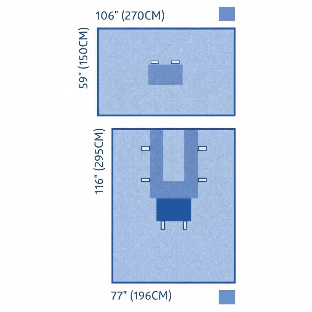 Medline Universal Split and Bar Surgical Drape Packs - Case of 10 - Image 1