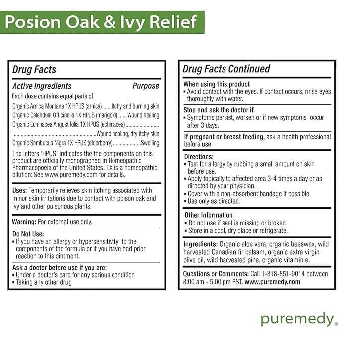 Puremedy Poison Oak and Ivy Relief Ointment, 1 oz - Each - Image 2