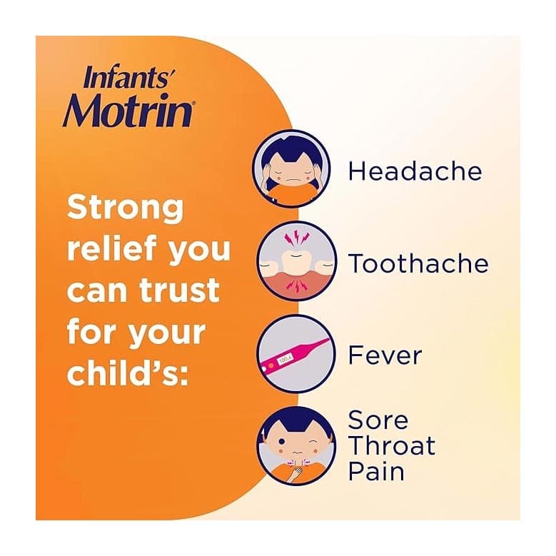 Johnson & Johnson Motrin Concentrated Pain Reliever Infant Drops, Berry Flavor, 1 oz - Image 2