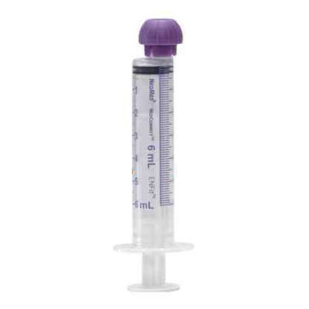 Neomed Enteral Oral Pharmacy Syringe with ENFit Connector, Purple, 6 mL - Case of 500 - Image 1