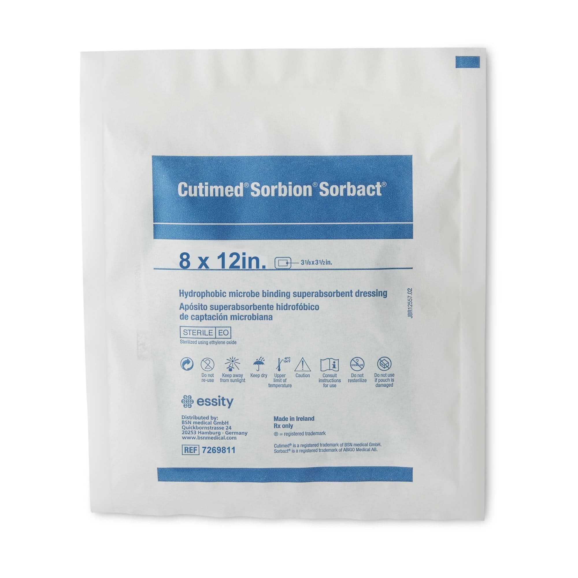 Cutimed Sorbion Sorbact Super Absorbent Dressing, 8 x 12 Inch - Each - Image 1