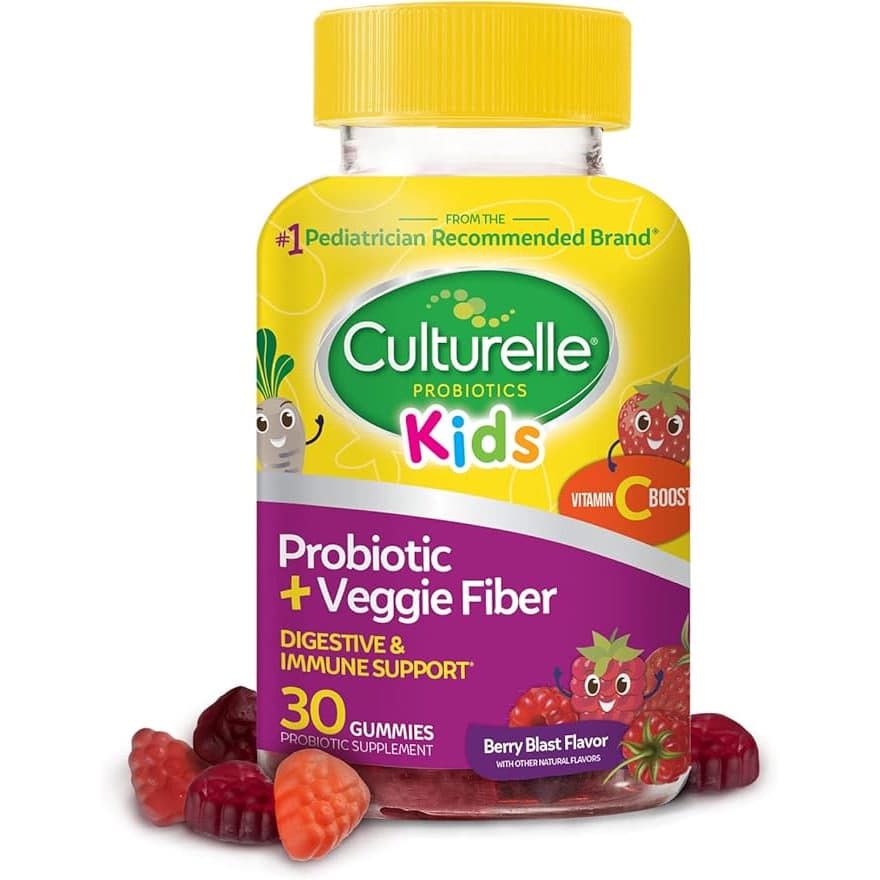 Culturelle Kids Probiotic and Veggie Fiber Gummies, Mixed Berry, 30 Count - Each - Image 1