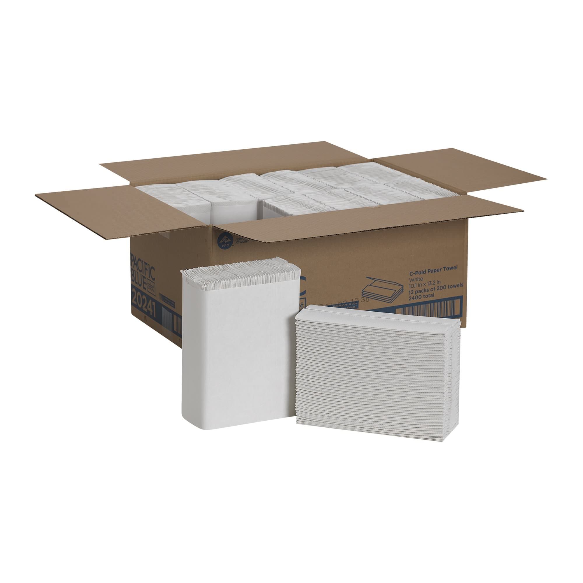 Pacific Blue Paper Towel White 1-Ply 200 Sheets, 13-1/4 x 10-1/4 Inch - Case of 2400 - Image 1