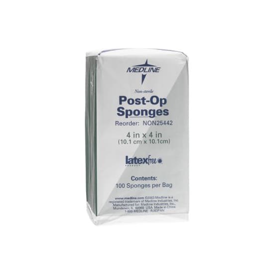 Medline White NonSterile Sponge Gauge, 4 x 4 Inch - Case of 2000 - Image 1