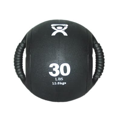 CanDo Dual-Handle Medicine Ball, Black, 30 Lbs - Image 1