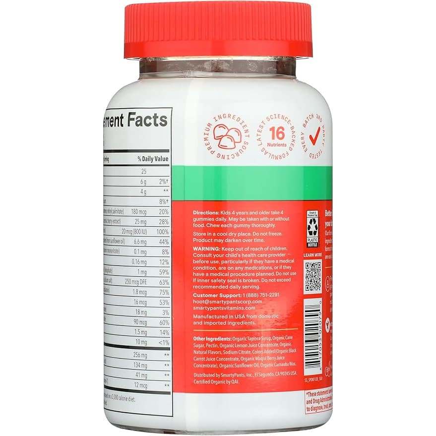 Smartypants Organic Kid's Multi & Omegas Gummy Vitamin - Bottle of 120 - Image 2