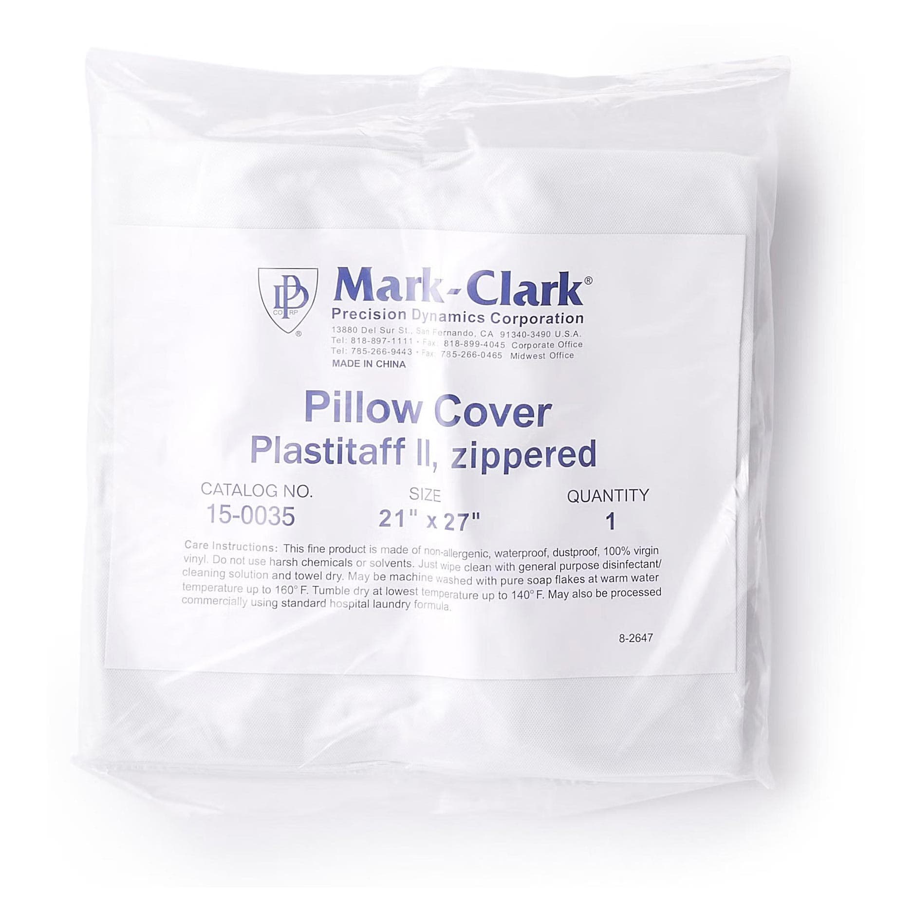 Mark-Clark Pillow Cover with Zip White - Image 1