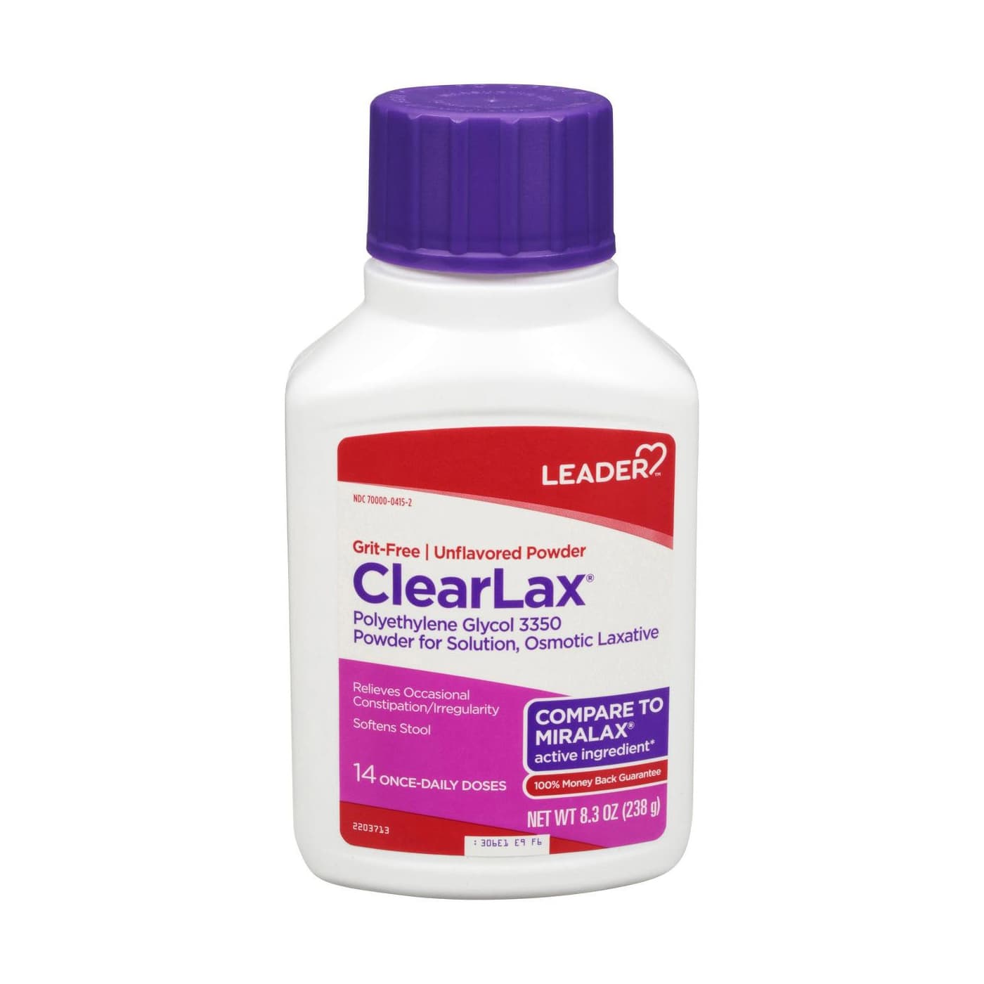 Leader ClearLax Unflavored Powder, Osmotic Laxative, 8.3 oz - Each - Image 1