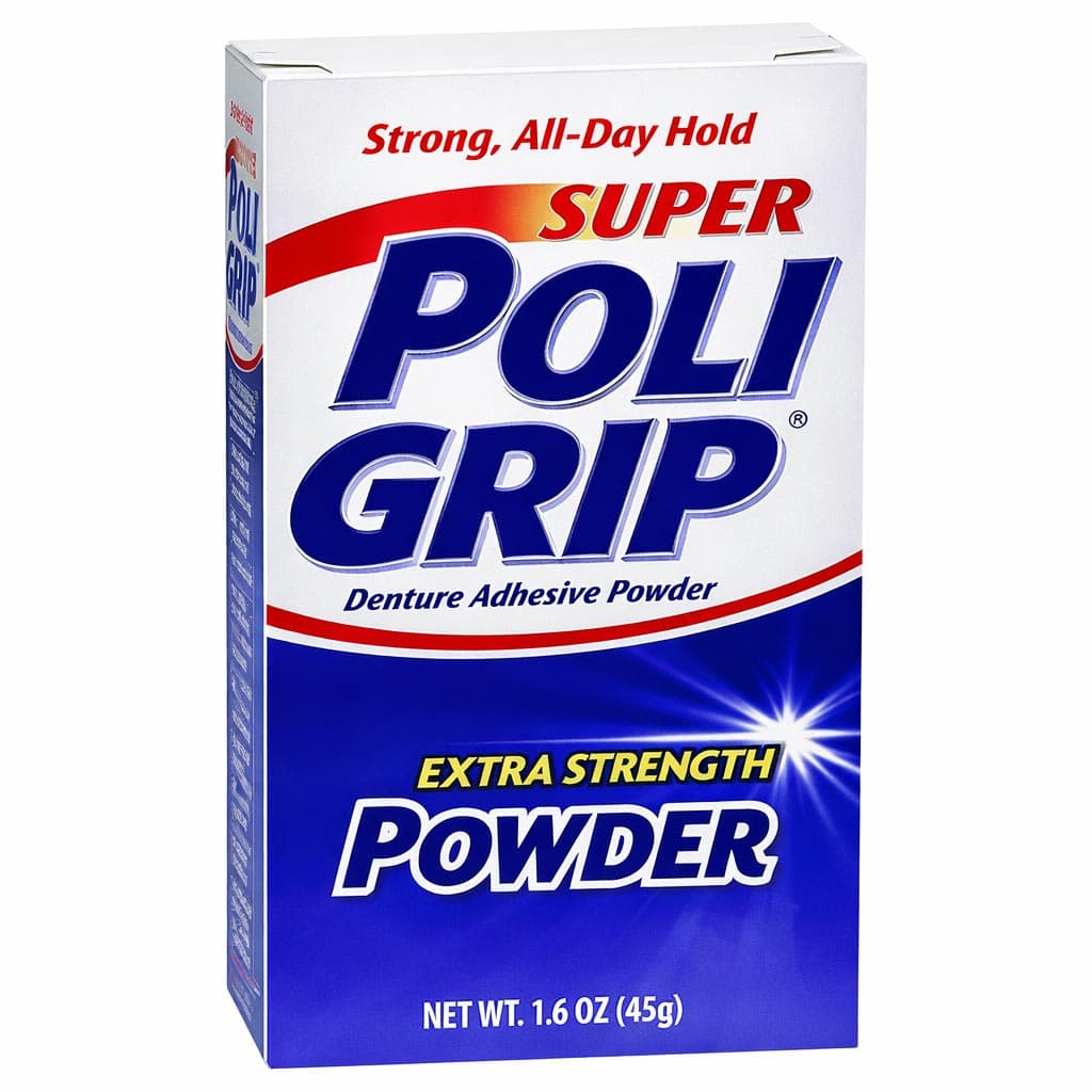 Super Poligrip Extra Strength Denture Adhesive Powder, 1.6 oz