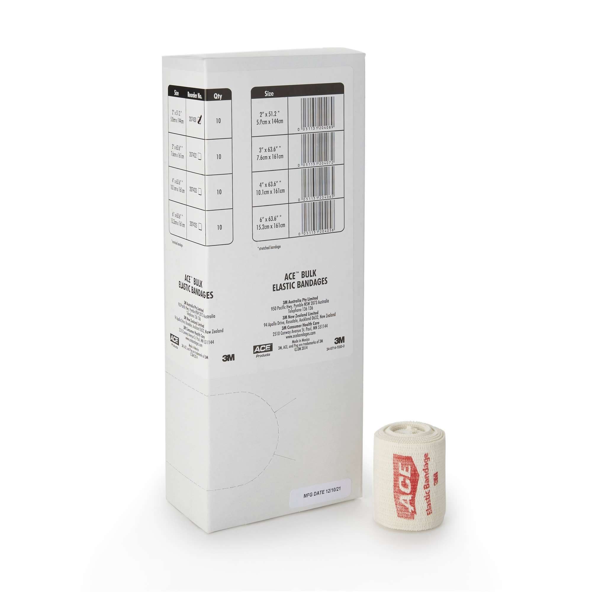 3M Ace Compression Elastic Bandage, Clip Detached Closure, 2 Inch x 5 Yard - Case of 50 - Image 1