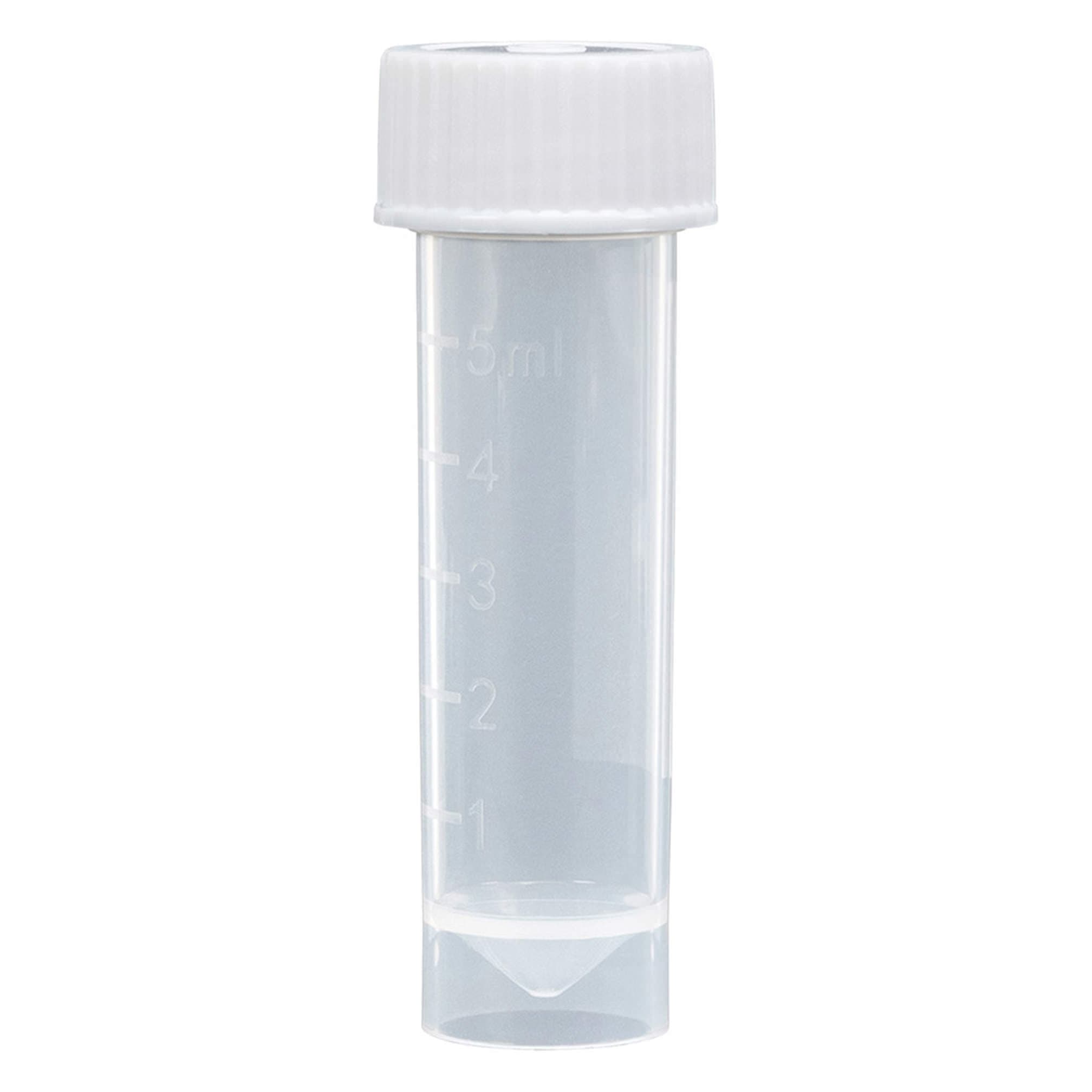 Globe Scientific Transport Tube Plain NonSterile, White, 16 x 56 mm, 5 mL - Case of 1000 - Image 1