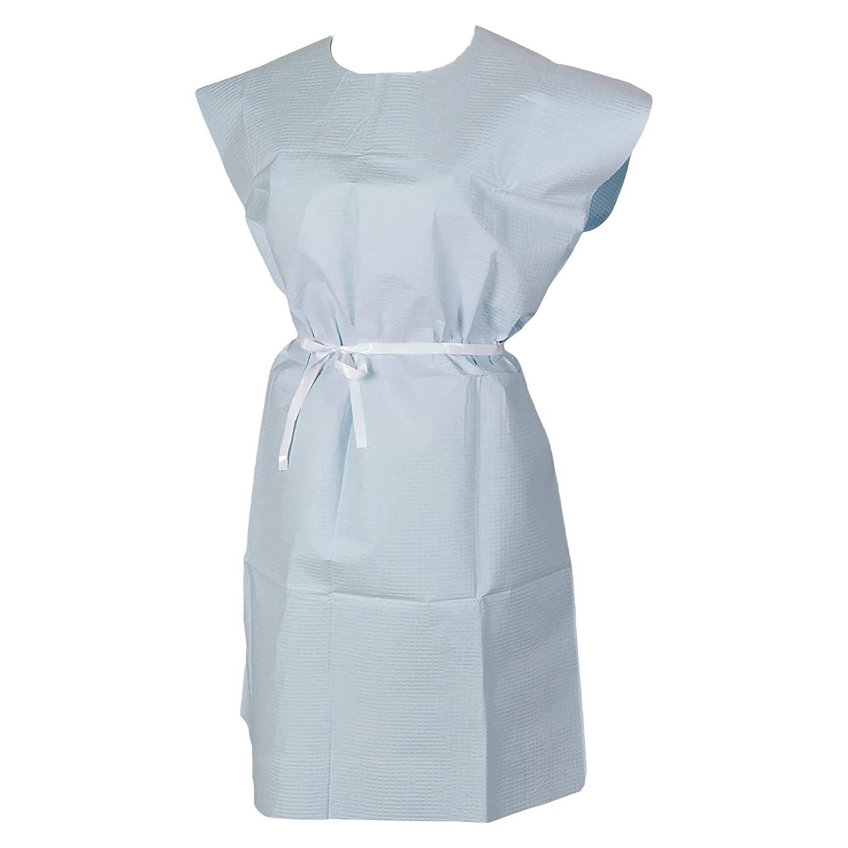 Tidi Patient Exam Gown Without Cuff, Blue, Medium - Case of 50 - Image 1