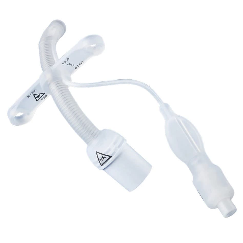 Bivona FlexTend TTS Pediatric Straight Neck Flange Tracheostomy Tubes, Size 5.0 - Image 1