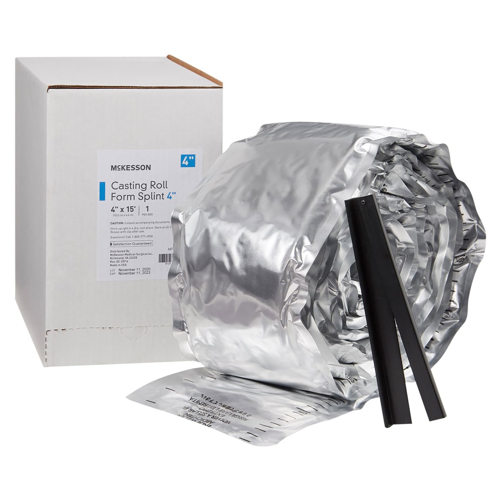 Mckesson Casting Roll Form Splints, White, 4 Inch x 15 Foot, Fiberglass - Case of 2 - Image 1