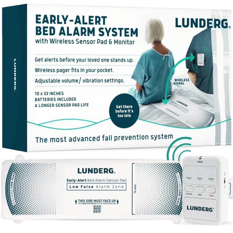 Lunderg Bed Alarm System for Elders with Wireless Sensor Pad and Monitor, Early Alert - Image 1
