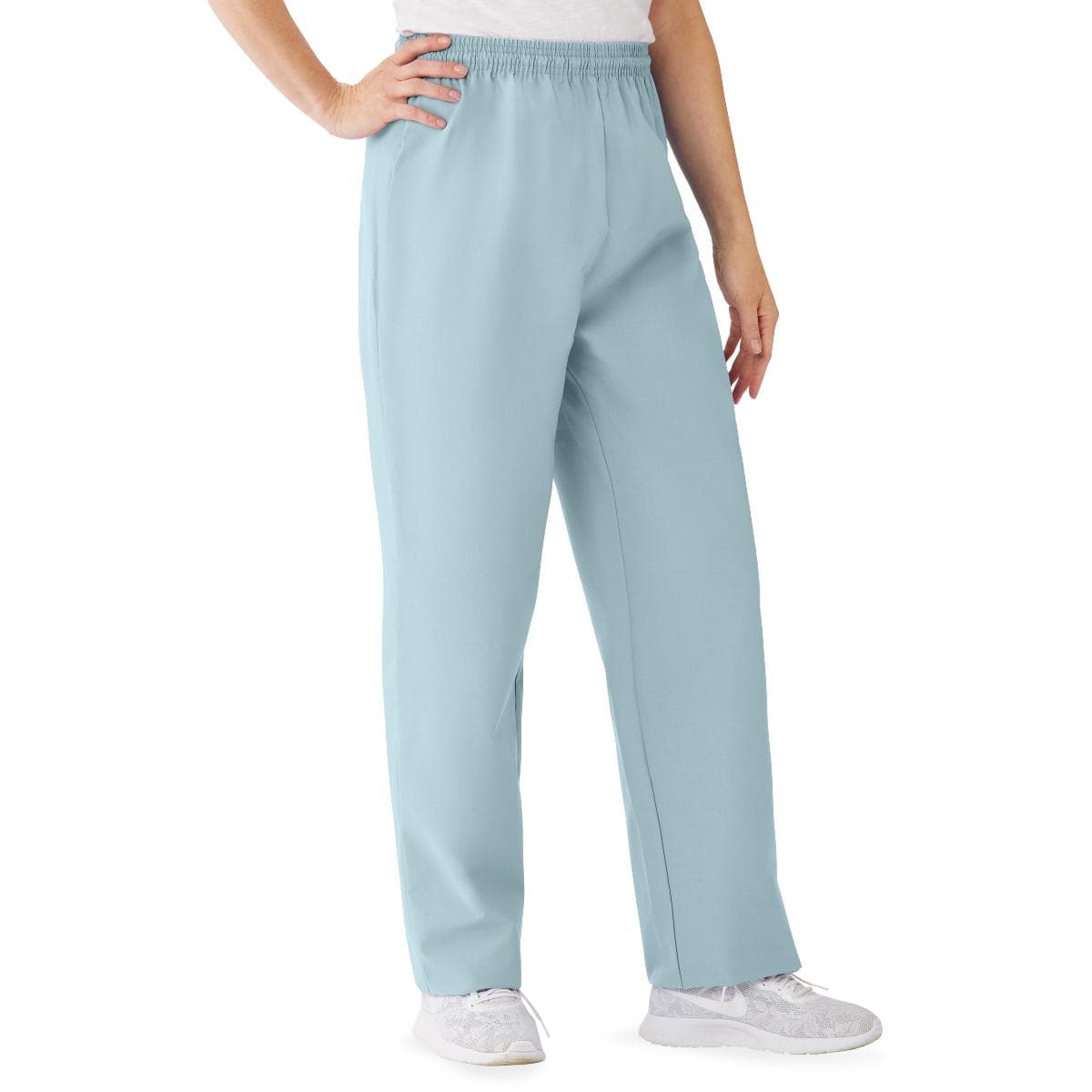 Medline Angelstat Women's Elastic Drawstring Waist Scrub Pants, Misty Green, 3XLarge - Image 1