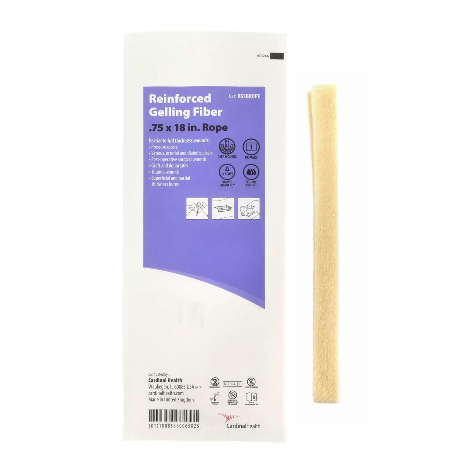 Cardinal Health Reinforced Gelling Fiber Dressings, 1 x 18 Inch - Each - Image 1