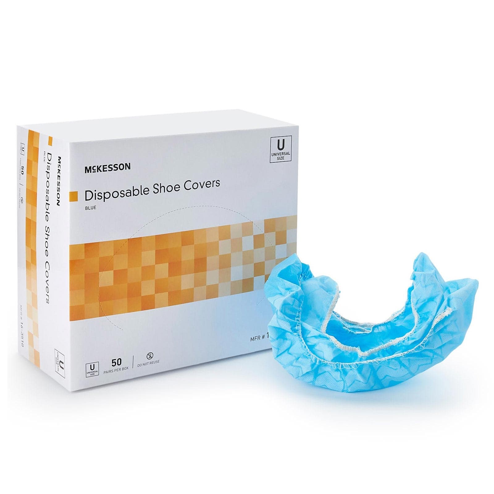McKesson Elastic Shoe Cover With Non-Skid Sole, Blue - Image 1