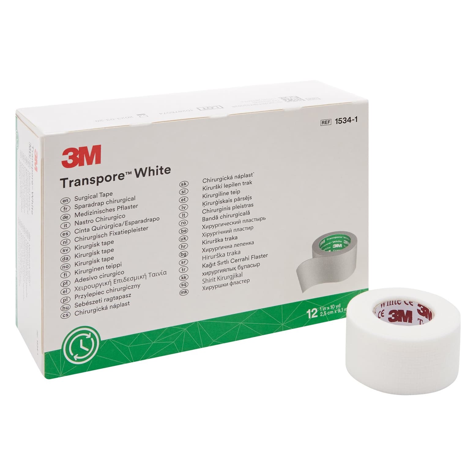 Transpore Hypoallergenic Surgical Tape, White