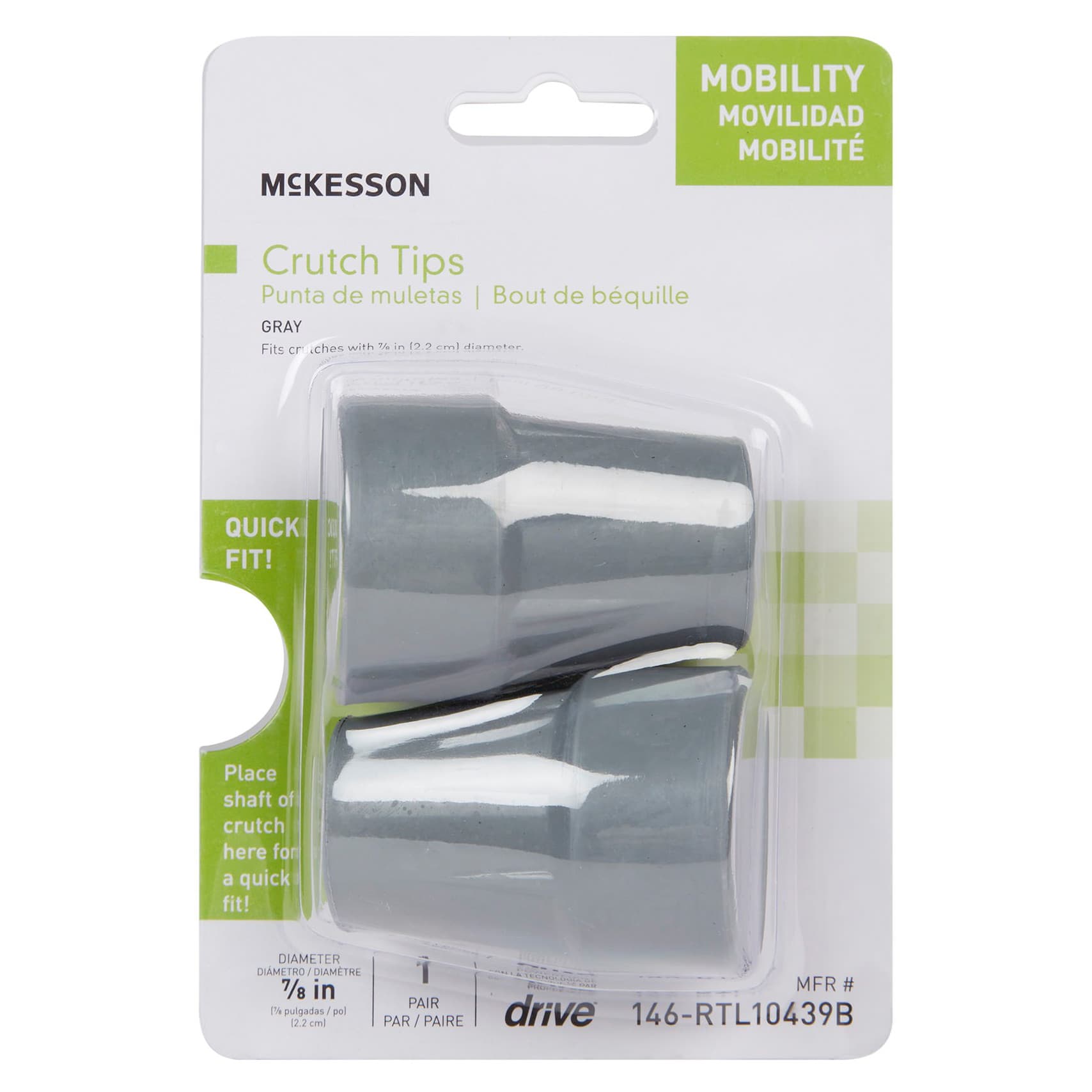 McKesson Gray Rubber Crutch Tip - Image 3