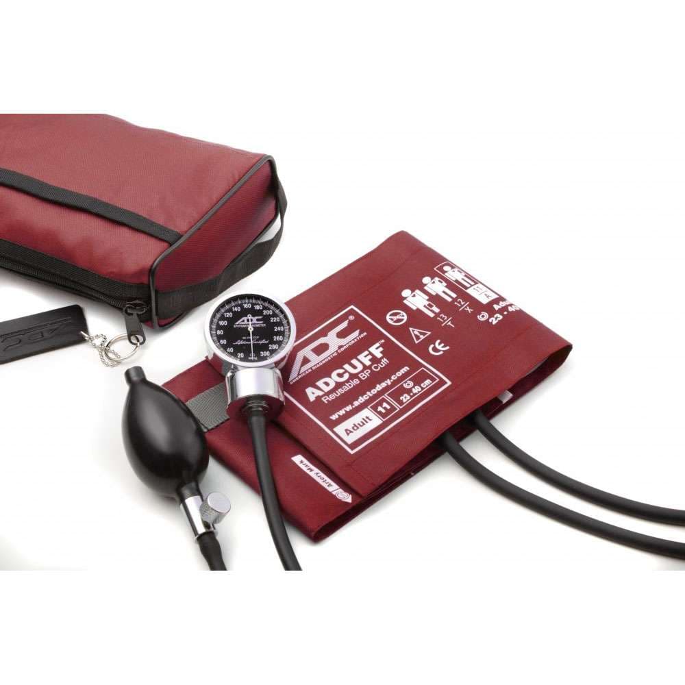 ADC Diagnostix 778 Pocket Aneroid Sphyg, Adult Only, Burgundy - Image 1