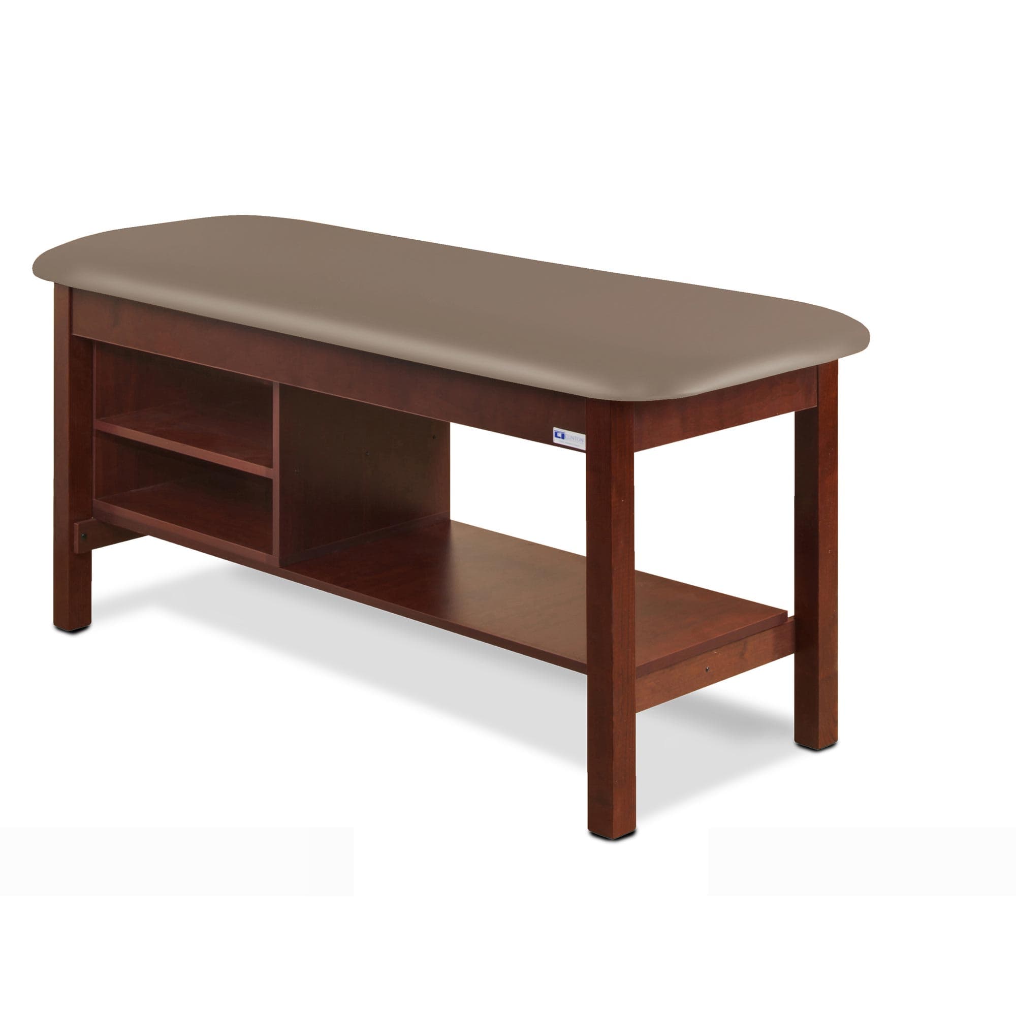 Clinton flat top classic series straight line treatment table with shelving - Image 4