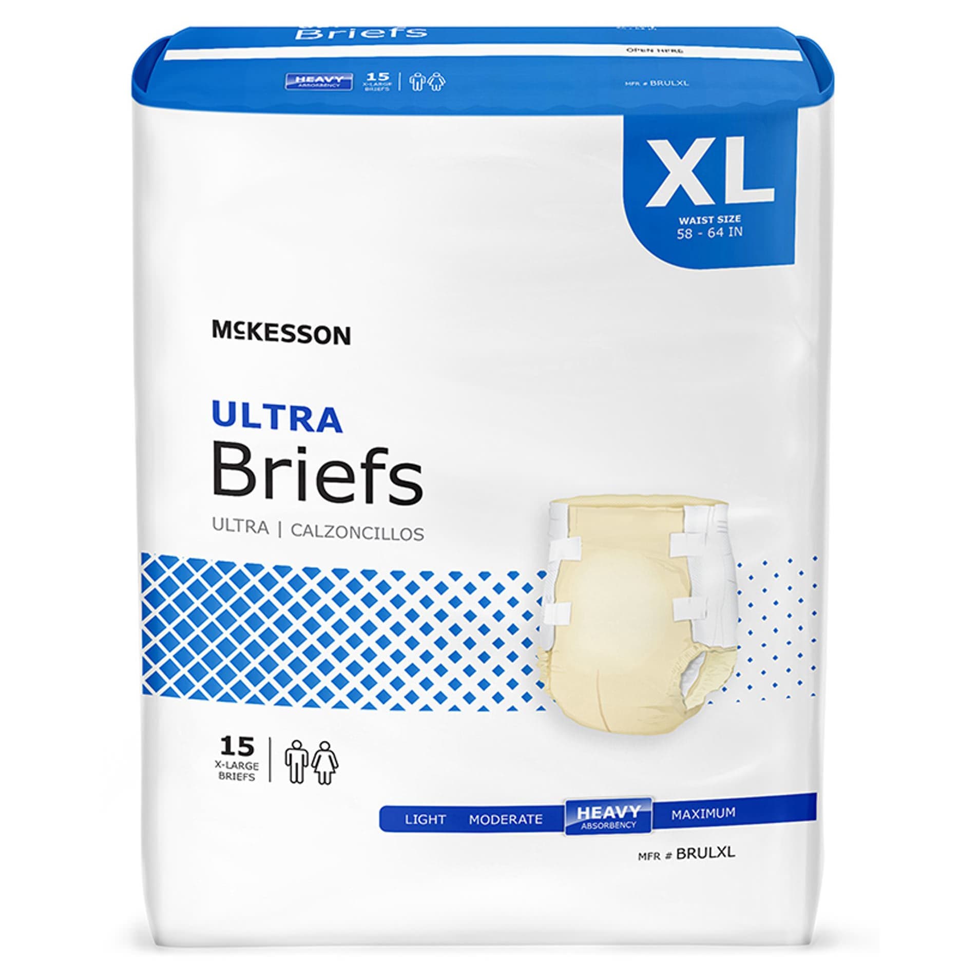Mckesson Ultra Incontinence Brief, Extra Large - Bag of 15 - Image 1