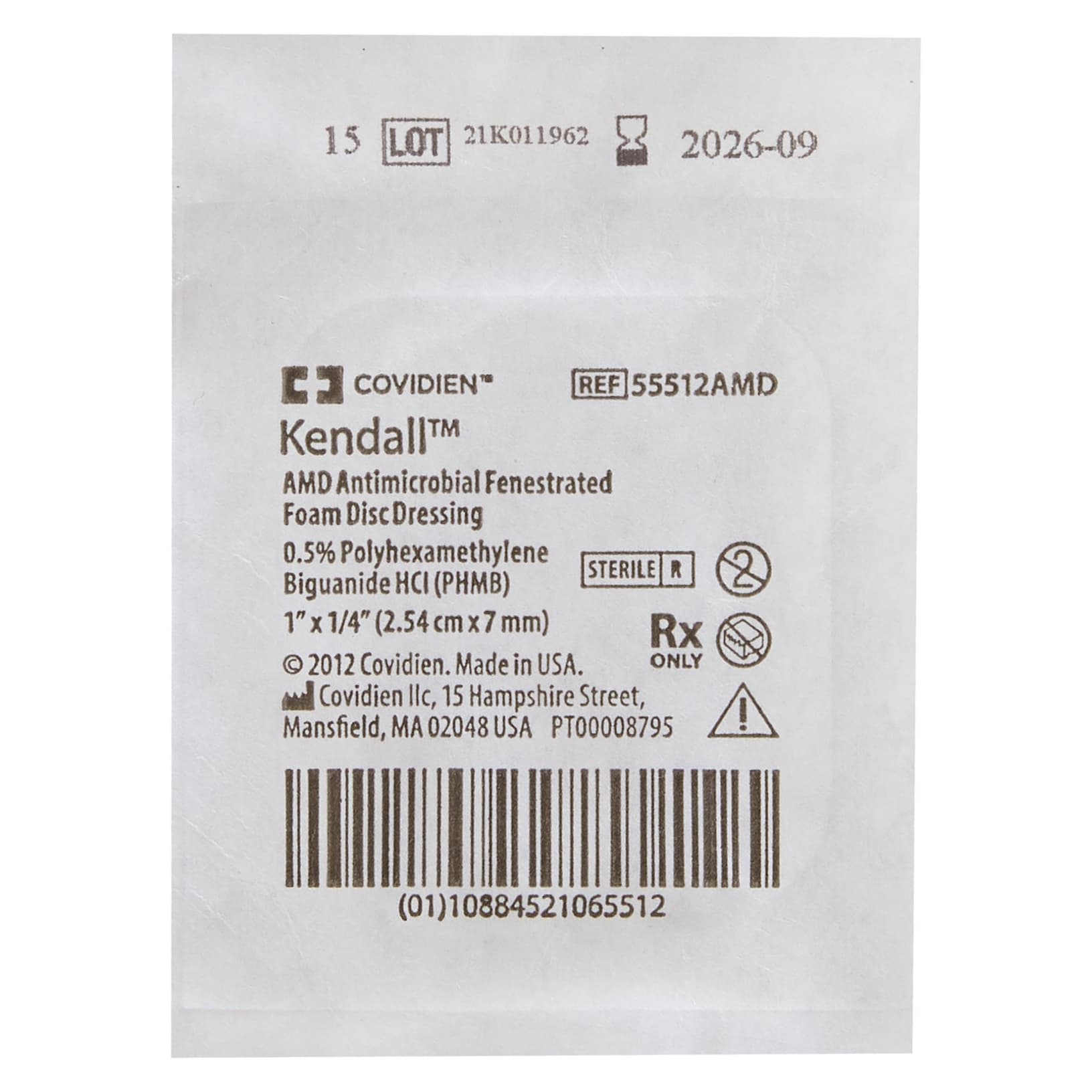 Kendall AMD Antimicrobial Foam Discs, 1 Inch Diameter, 7 mm Hole - Each - Image 1