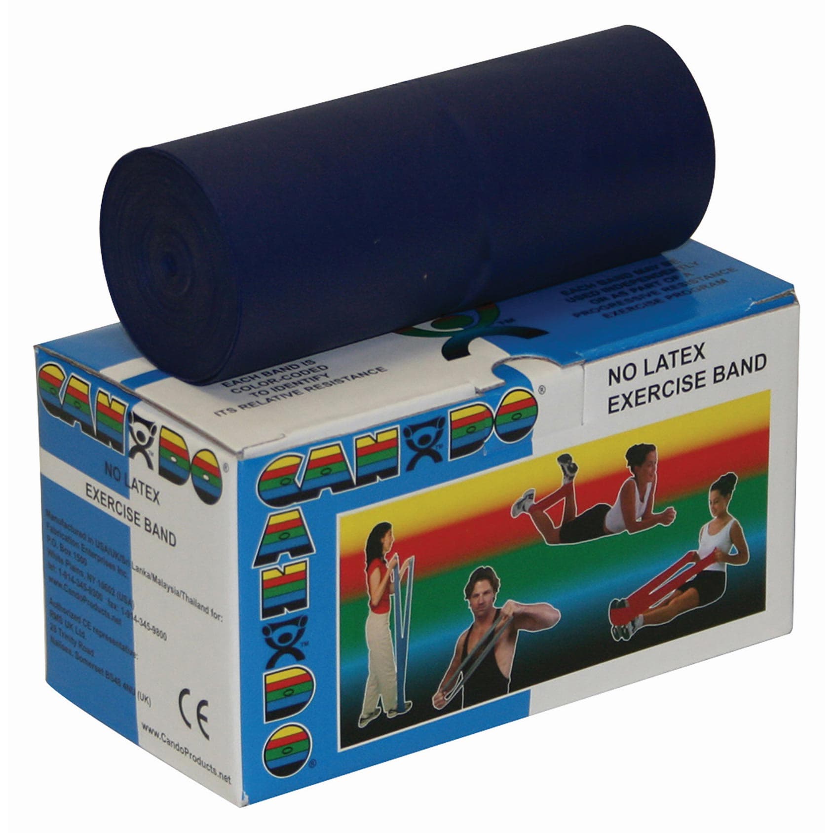 CanDo Latex Free Exercise Band, 6 yard Roll, Blue, heavy - Image 1